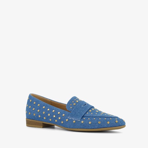 Dames loafers denim met studs