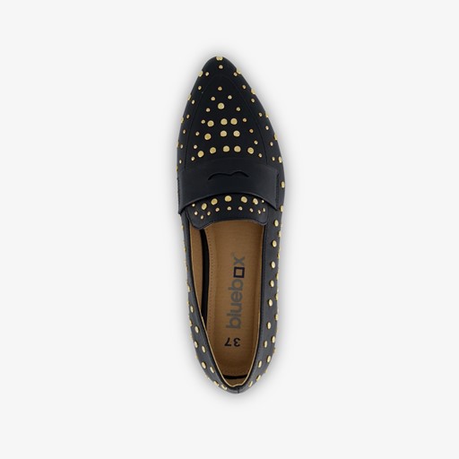 Dames loafers zwart met studs