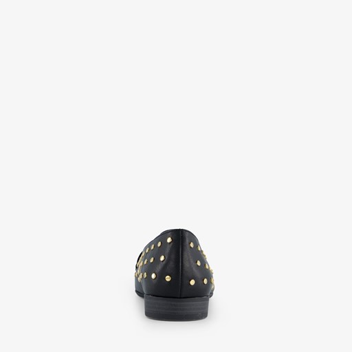 Dames loafers zwart met studs