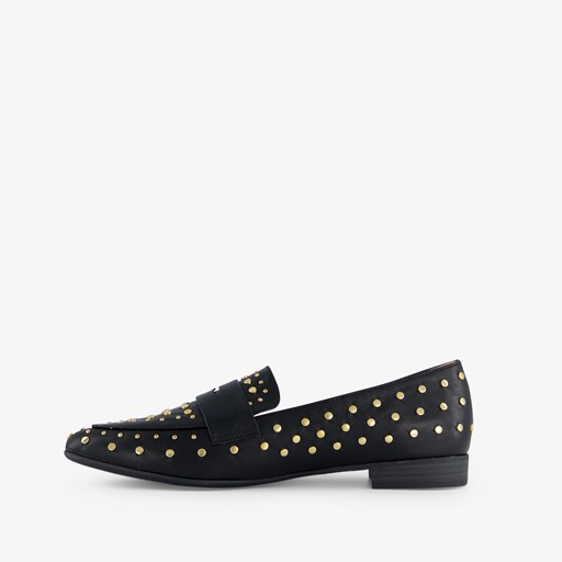 Dames loafers zwart met studs