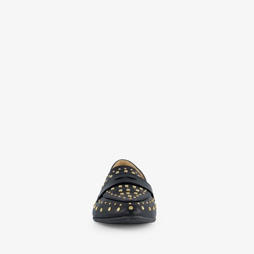 Dames loafers zwart met studs
