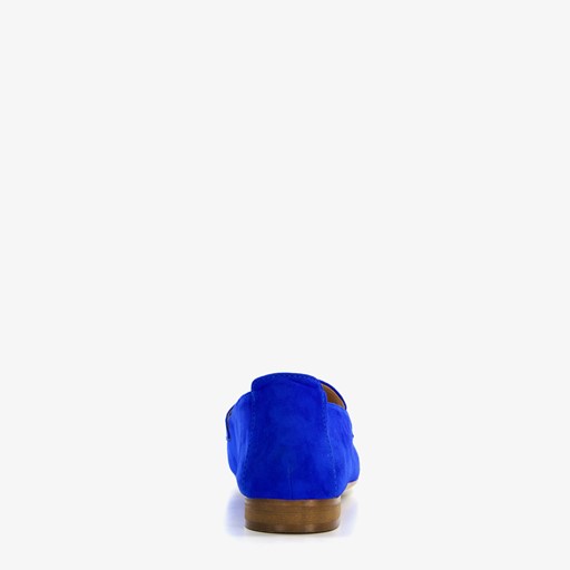 Suede dames loafers kobalt blauw