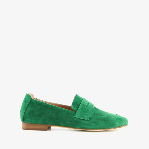 Suede dames loafers groen