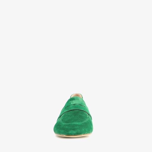 Suede dames loafers groen