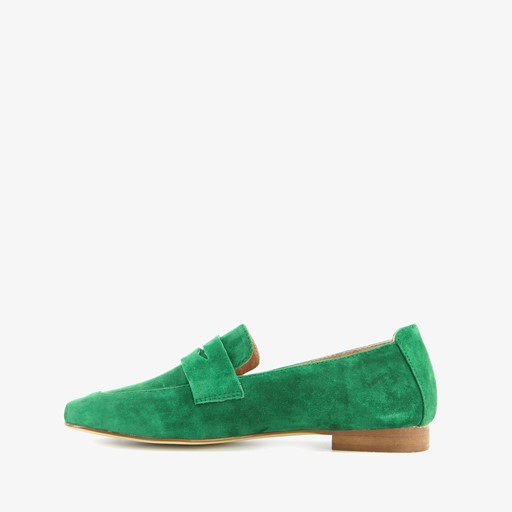 Suede dames loafers groen