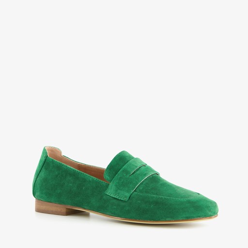 Suede dames loafers groen