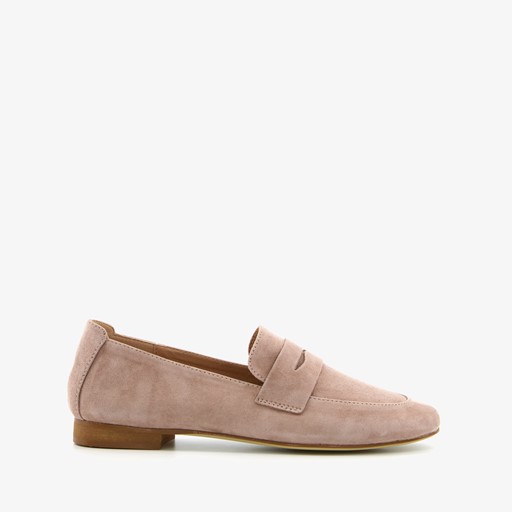 Suede dames loafers beige