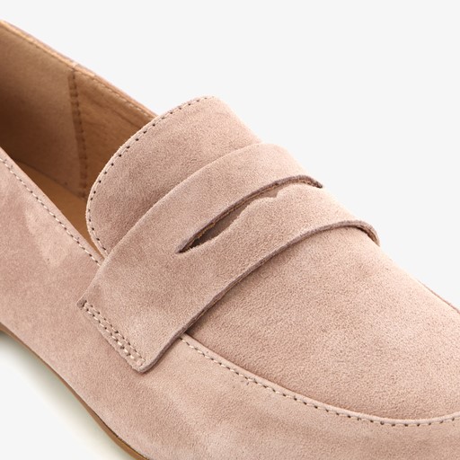 Suede dames loafers beige