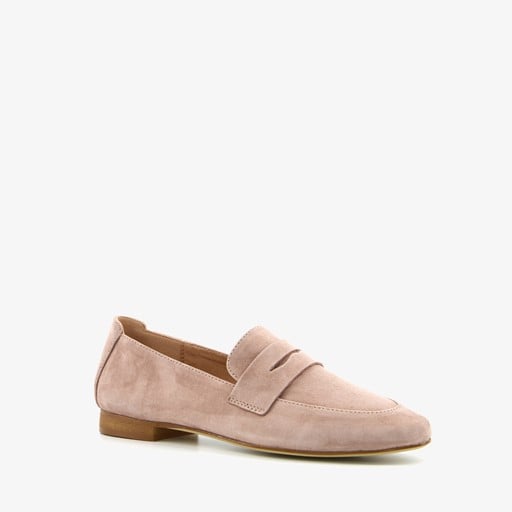 Suede dames loafers beige