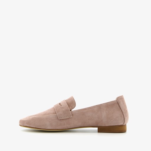 Suede dames loafers beige