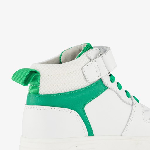 Leren jongens sneakers wit groen