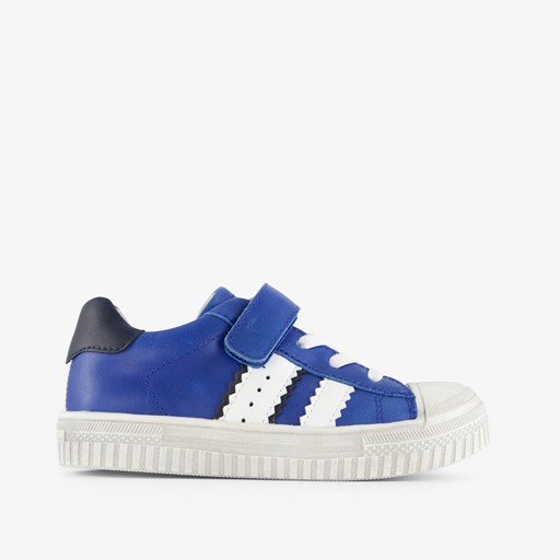 Leren jongens sneakers blauw wit