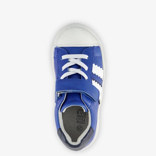 Leren jongens sneakers blauw wit