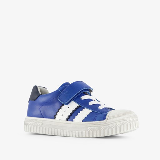 Leren jongens sneakers blauw wit