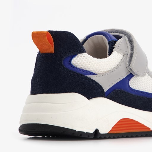 Leren jongens sneakers wit/blauw