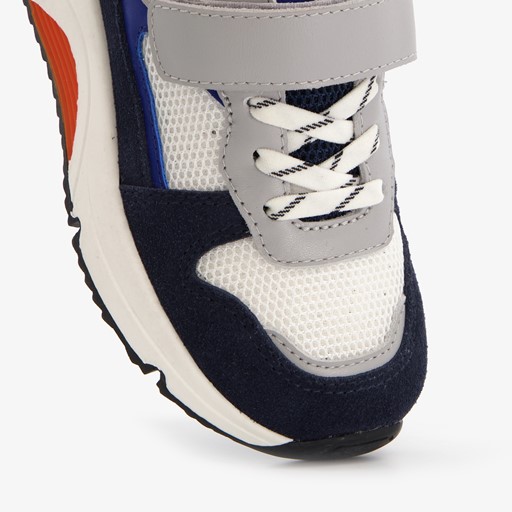 Leren jongens sneakers wit/blauw