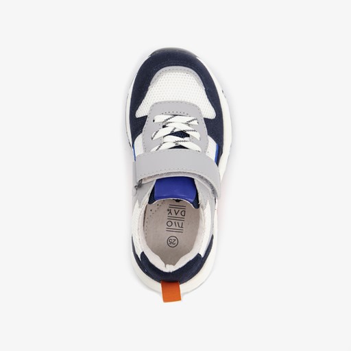 Leren jongens sneakers wit/blauw