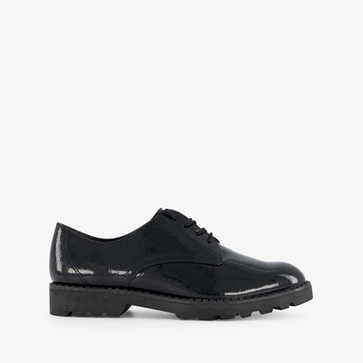 Lak dames veterschoenen croco design