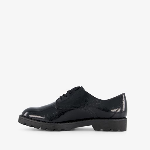 Lak dames veterschoenen croco design