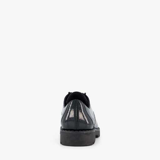 Lak dames veterschoenen croco design