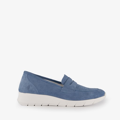 Leren dames instapper blauw