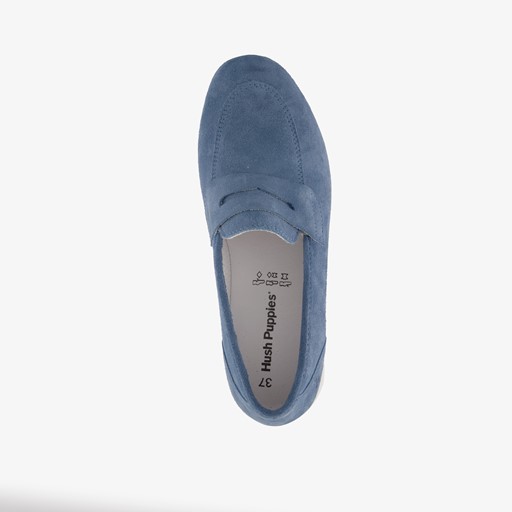 Leren dames instapper blauw