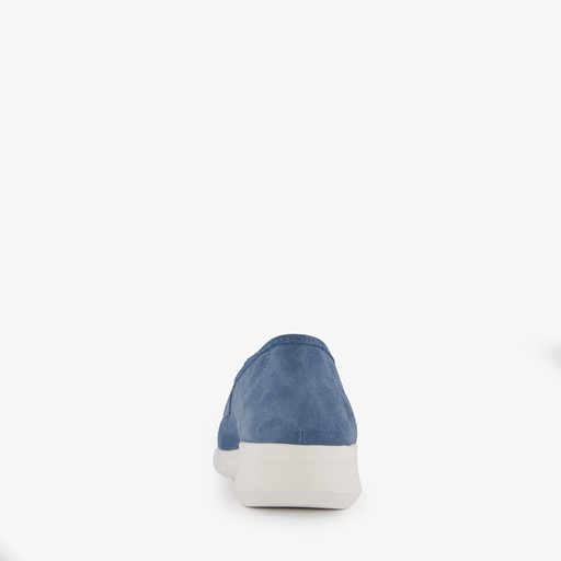 Leren dames instapper blauw