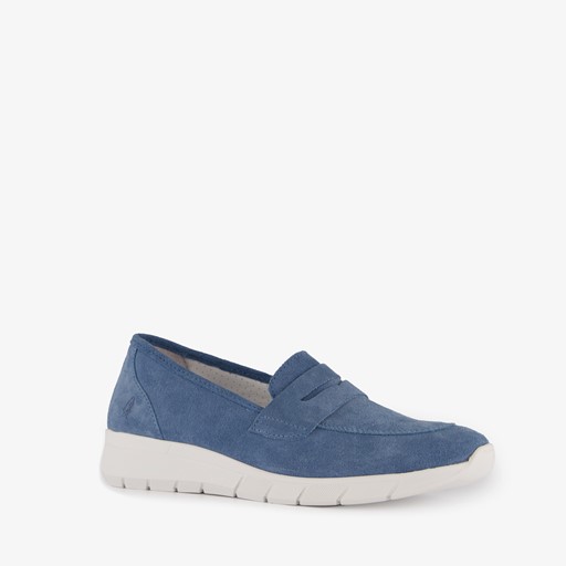 Leren dames instapper blauw