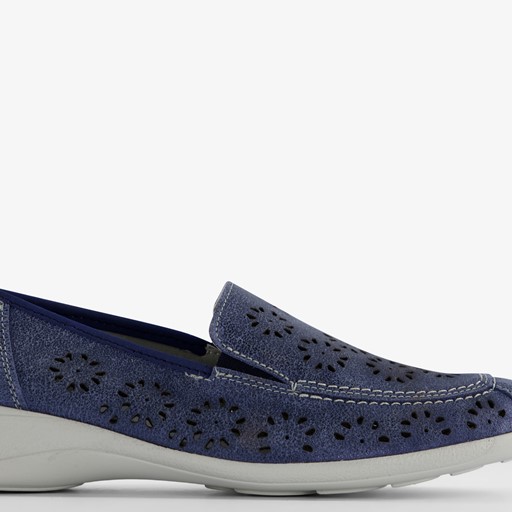 Leren dames instappers blauw