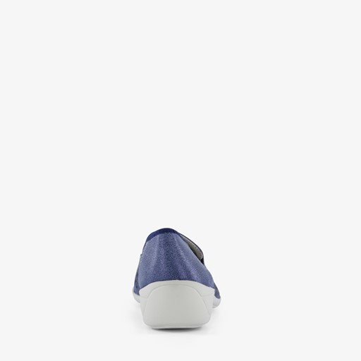 Leren dames instappers blauw