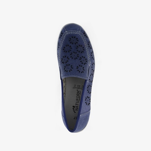 Leren dames instappers blauw