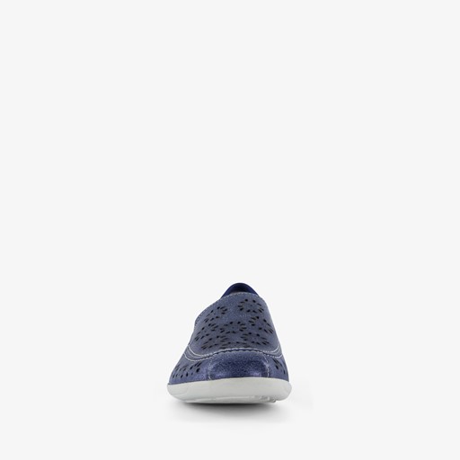 Leren dames instappers blauw