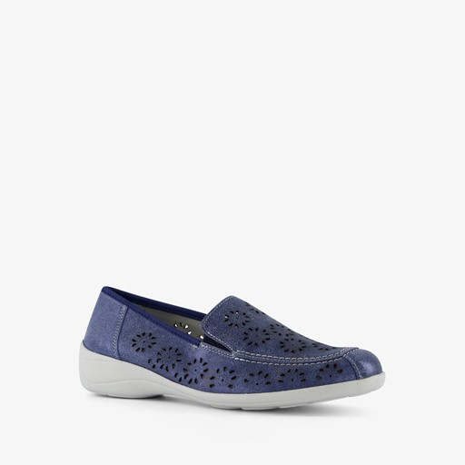 Leren dames instappers blauw