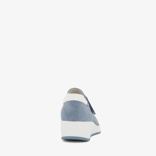 Dames ballerina's met klittenband blauw