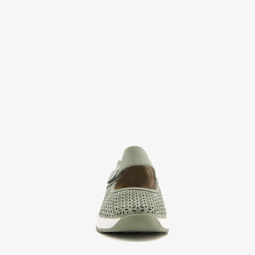 Dames ballerina's met klittenband groen