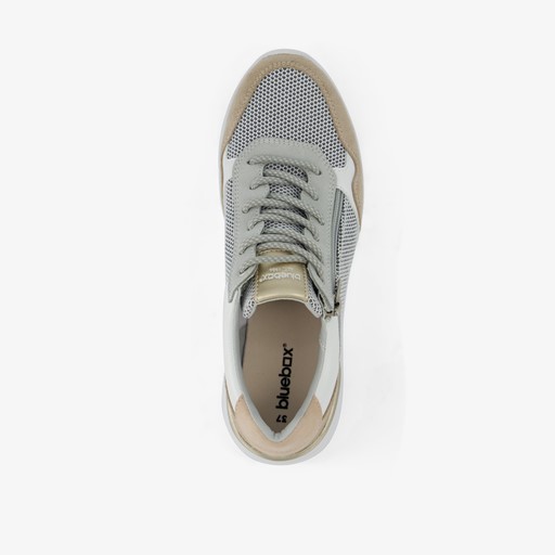 Dames sneakers beige zilver