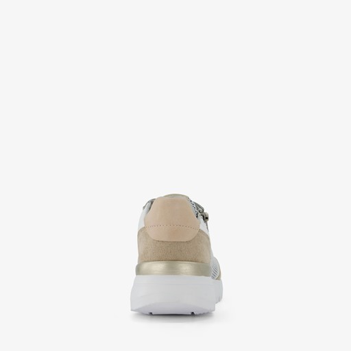 Dames sneakers beige zilver