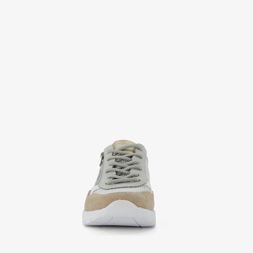Dames sneakers beige zilver