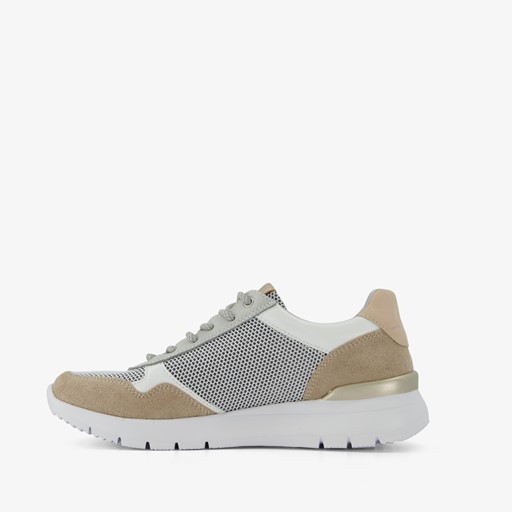 Dames sneakers beige zilver