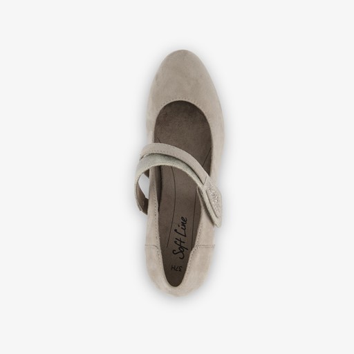 Dames pumps met bandje taupe