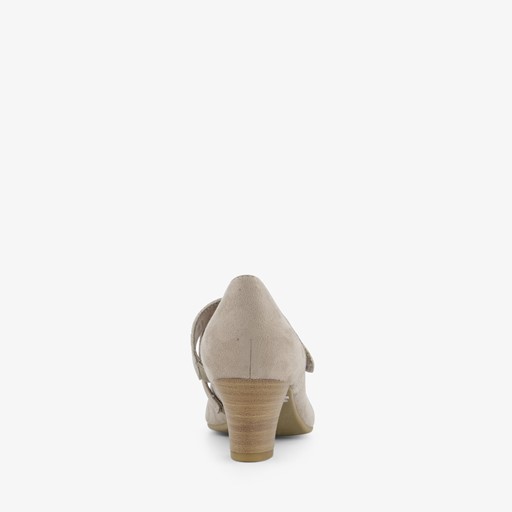 Dames pumps met bandje taupe