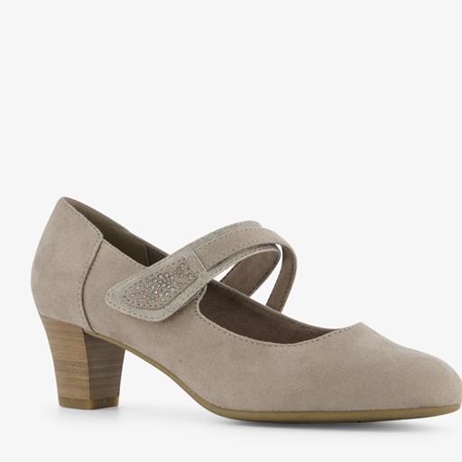 Dames pumps met bandje taupe