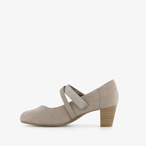 Dames pumps met bandje taupe