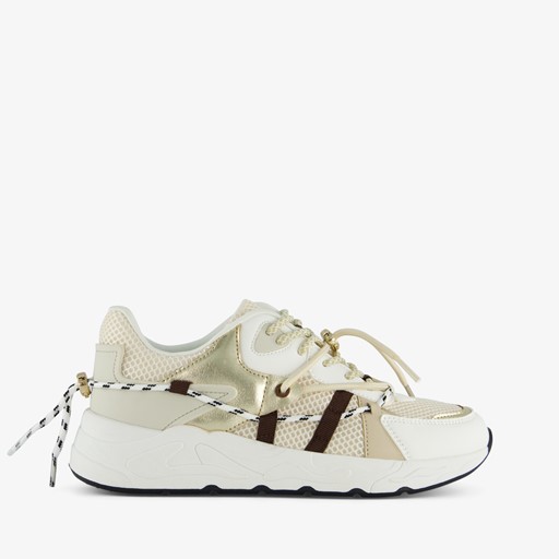 Dames beige dad sneakers met veter