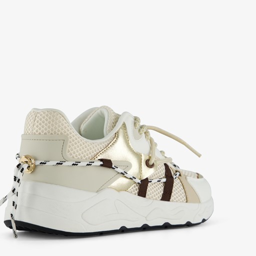 Dames beige dad sneakers met veter