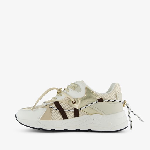 Dames beige dad sneakers met veter