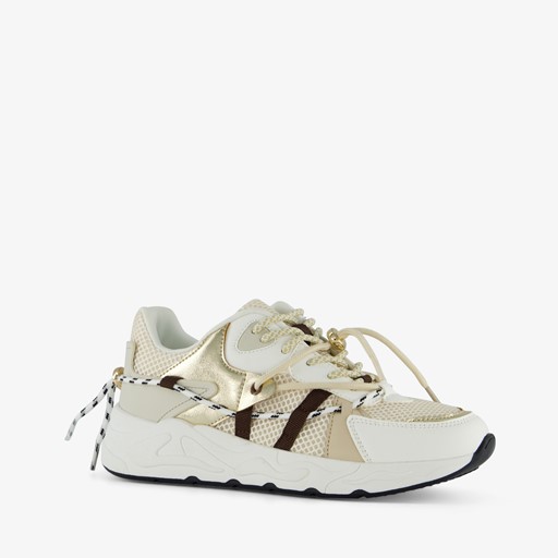 Dames beige dad sneakers met veter