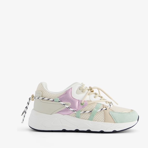 Dames pastel dad sneakers met veter