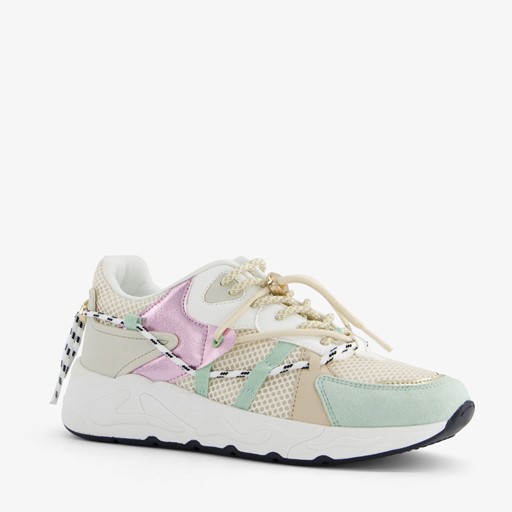 Dames pastel dad sneakers met veter