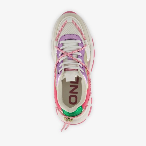 ONLY Shoes dames dad sneakers met roze zool